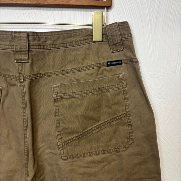 Columbia Mid-Length Shorts Brown Solid Casual Pockets Basic Work Outdoor Men 36 - Picture 4 of 5